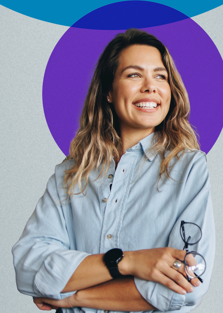 Woman smiling and looking into the distance