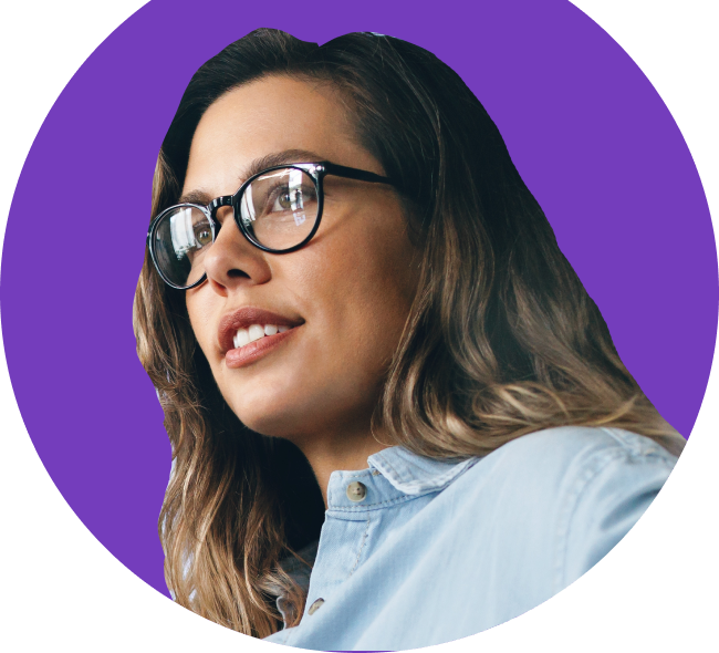 Woman looking in the distance thoughtfully